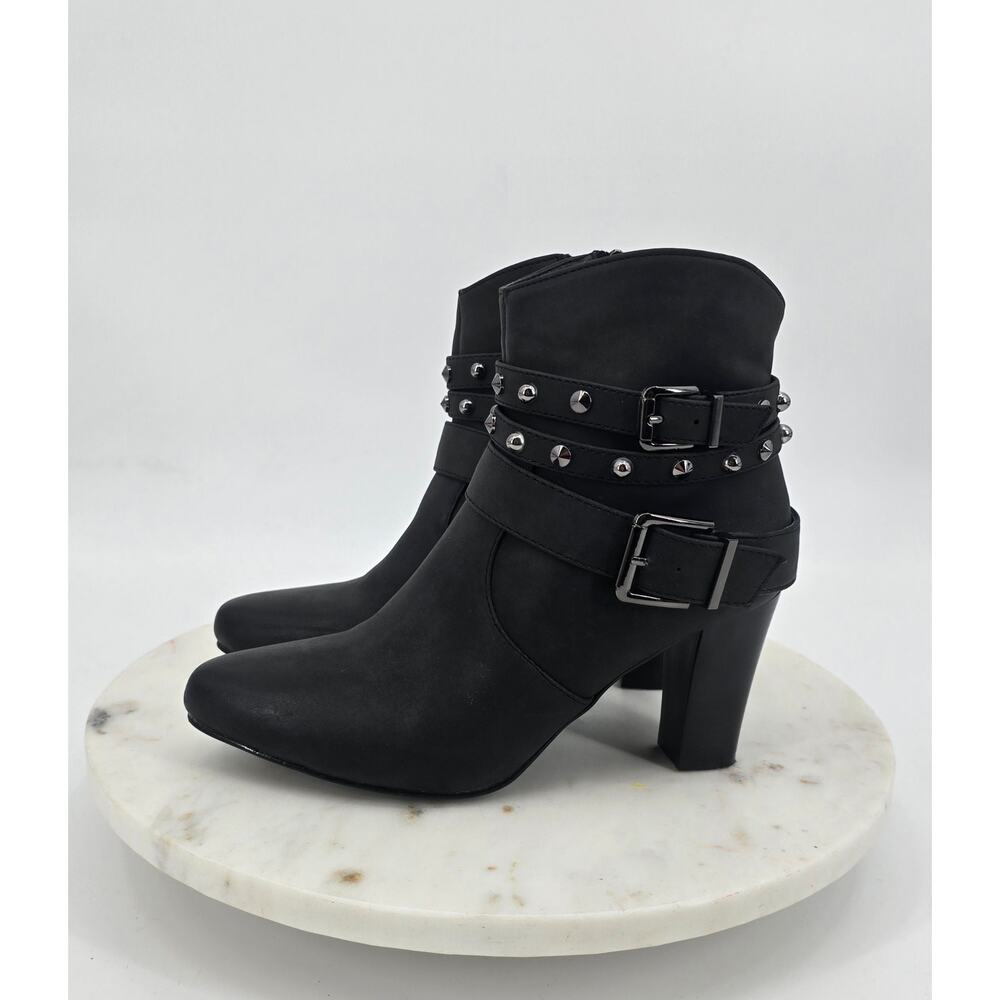 Venus‎ Bikercore Black Studded Buckle Boots
